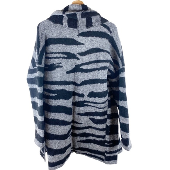 Anthropologie Moth Basel Zebra Print Longline Cardigan Sweater Size Medium - Picture 5 of 12